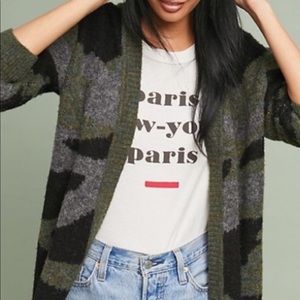 Anthropologie Moth Camo Cardigan Sweater